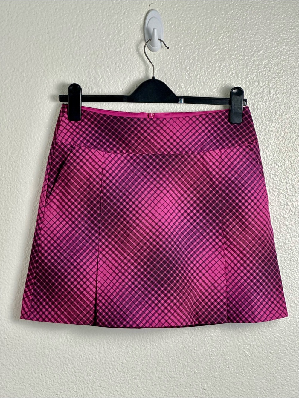 Nike Golf Dri-Fit  Pink Plaid  Print Skort Size 2